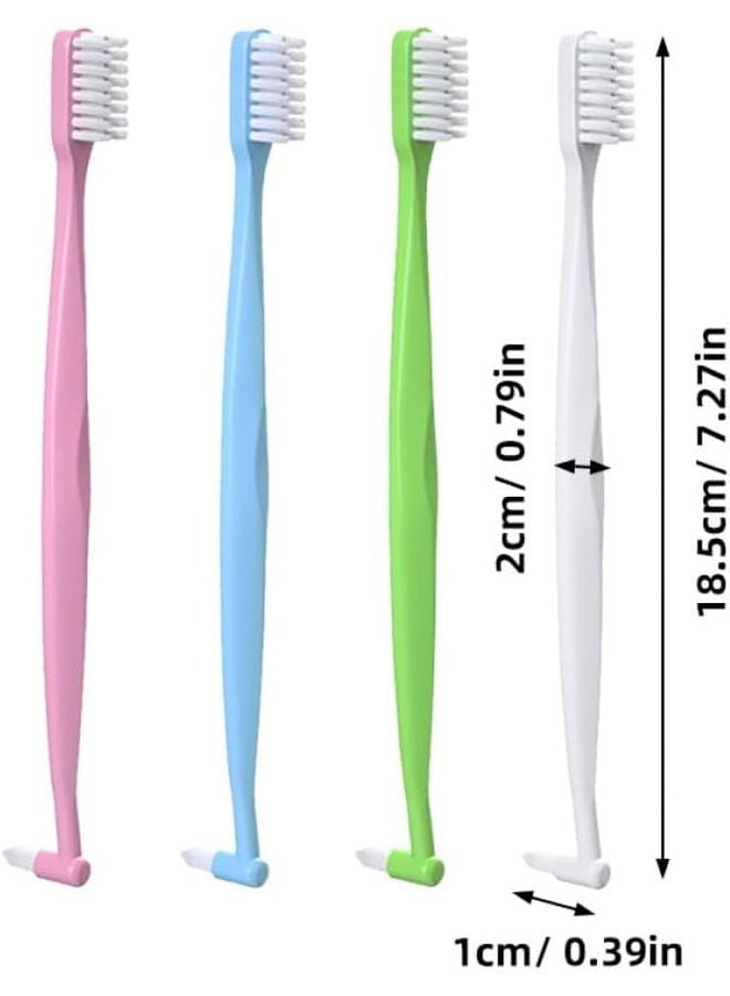 Double Headed Interdental Toothbrushes 4 Pack Ergonomic Design for Braces Travel Oral Care - Image 2